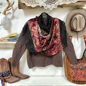 Enchanting SILK scarf/body wrap w southwestern Gypsy vibe